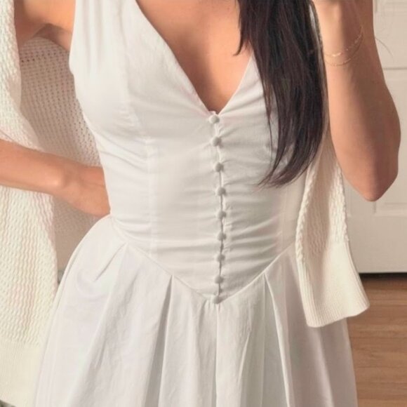 NWT MORE TO COME Rae Midi Dress in White Size XS - Picture 5 of 13
